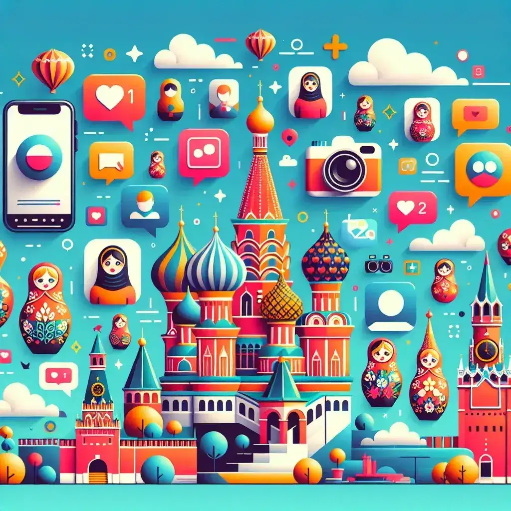 "Screenshot of Instagram interface showcasing features for Russian and international users, highlighting navigation tools and content options in the article 'Instagram RU: Una Guía Completa para Usuarios Rusos e Internacionales.'"