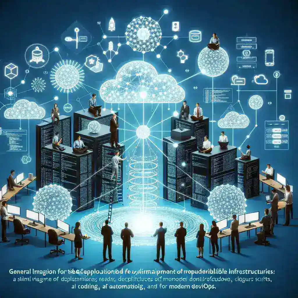 "Infografía sobre soluciones para el despliegue de infraestructuras reproducibles en DevOps, destacando herramientas y estrategias clave para la implementación eficiente y escalable."